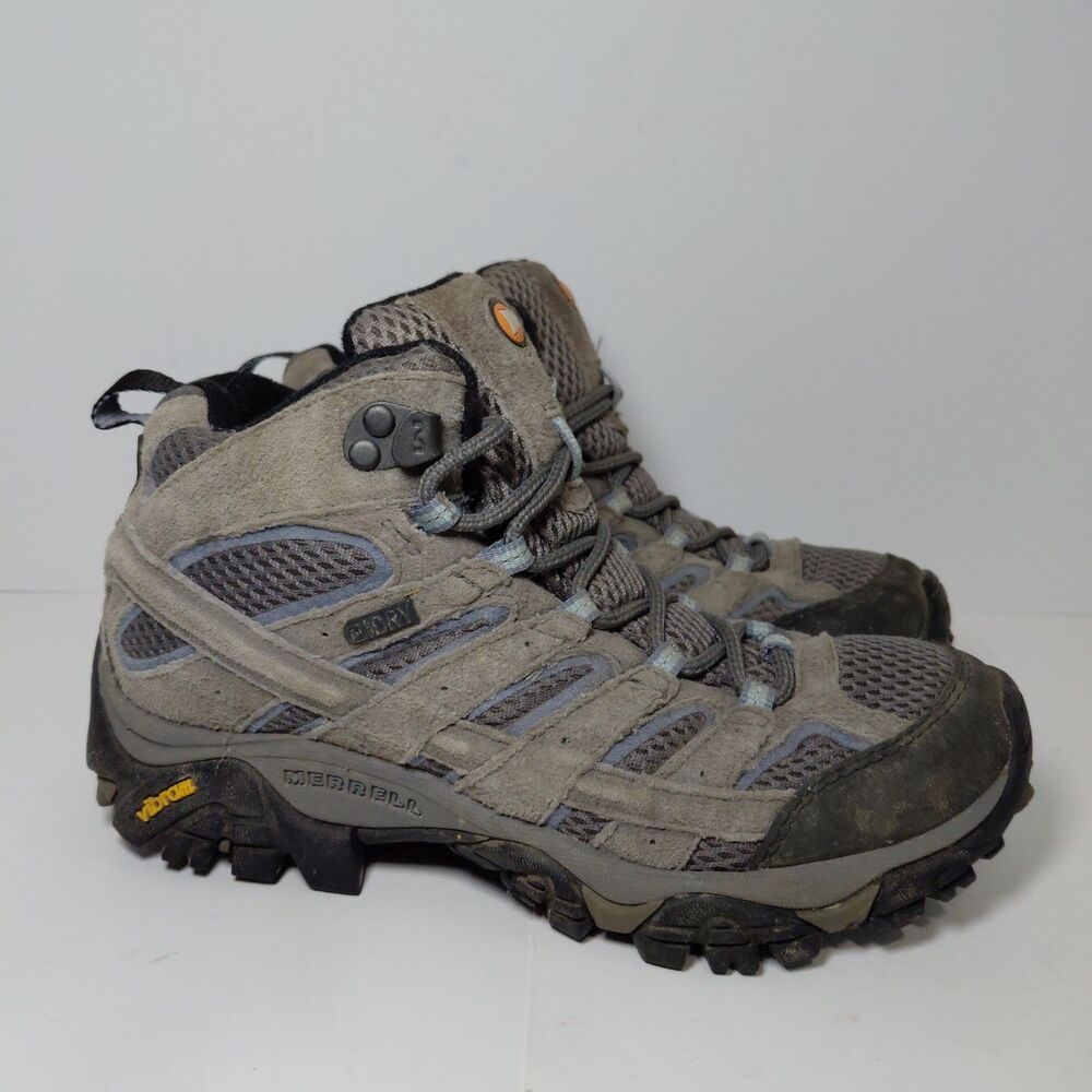 Merrell Moab 2 Mid Grey Sueded Waterproof Dry Hiking Boots J06054 womens sz 5.5
